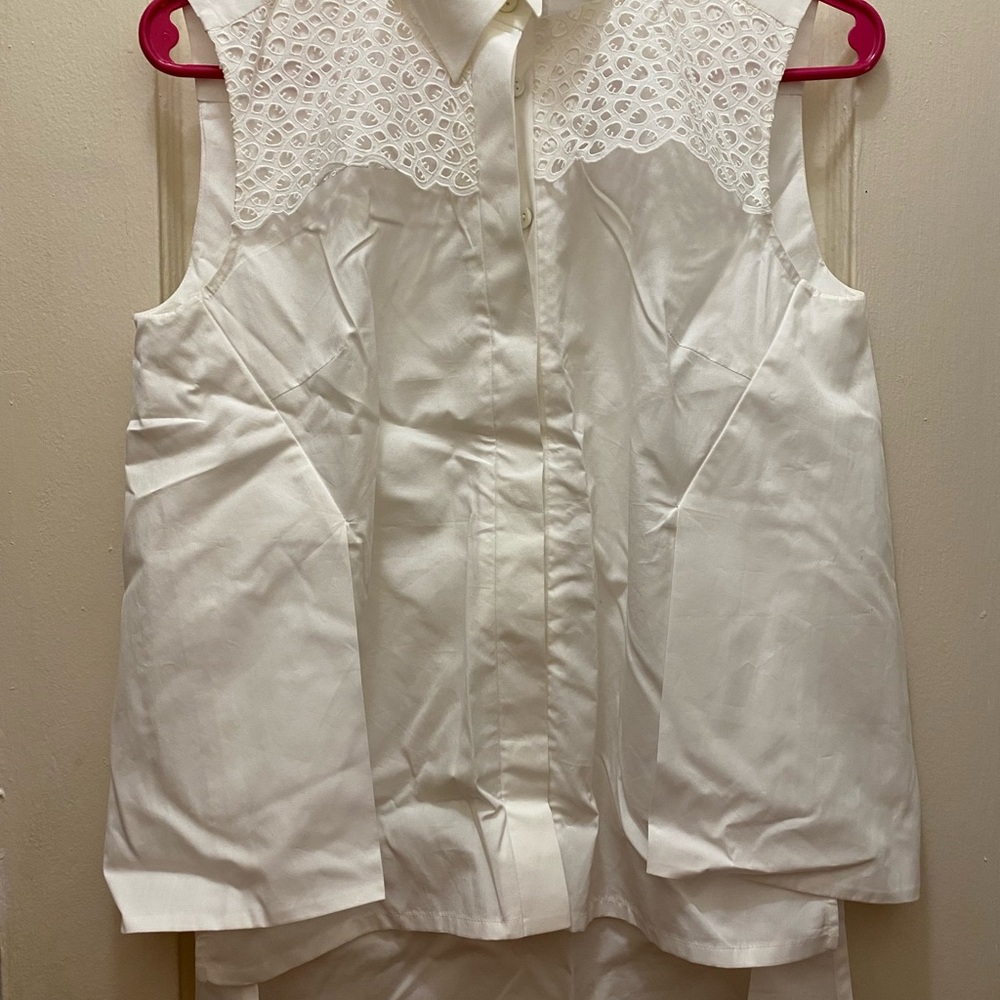 Peter Pilotto Ivory Lace-Accented Blouse